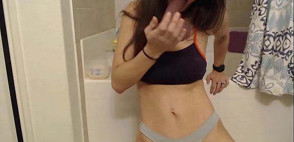  Obedient jcee with great body gets orgasm in the bathroom